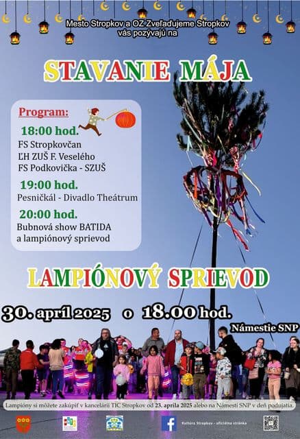 Stavanie mája a lampiónový sprievod
